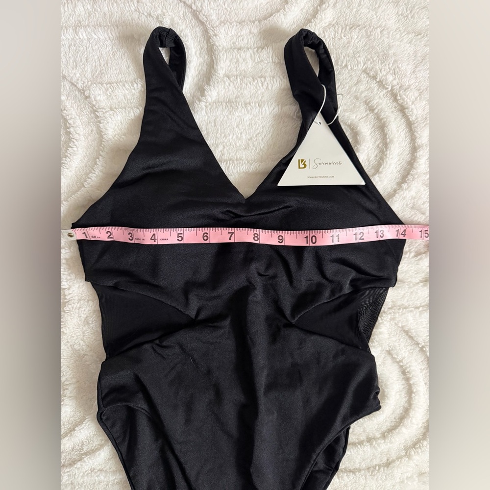 BuffBunny Vitamin Sea Black One-Piece Swimsuit w/ Mesh Side Detail, Size S, NWT - Picture 10 of 12